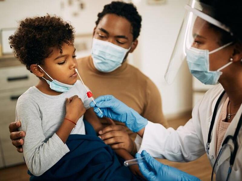a child gets a COVID-19 test