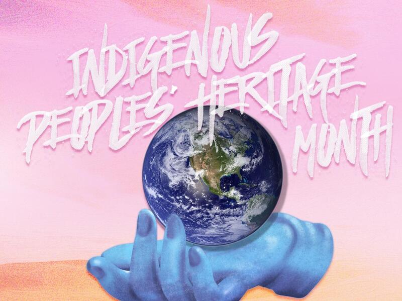 Indigenous Peoples’ Heritage Month graphic. Words are \"Indigenous Peoples’ Heritage Month\"