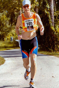 Dr. Charles Bagwell embarks on a 10-kilometer run as part of the 2007 Walt Disney World Triathlon. Photo courtesy of Dr. Charles Bagwell

