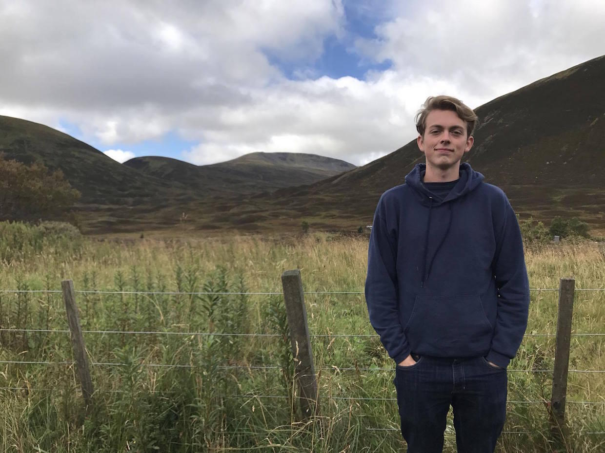 Corey Sutphin at the entrance to the Scottish Highlands. (Photo courtesy of Corey Sutphin)