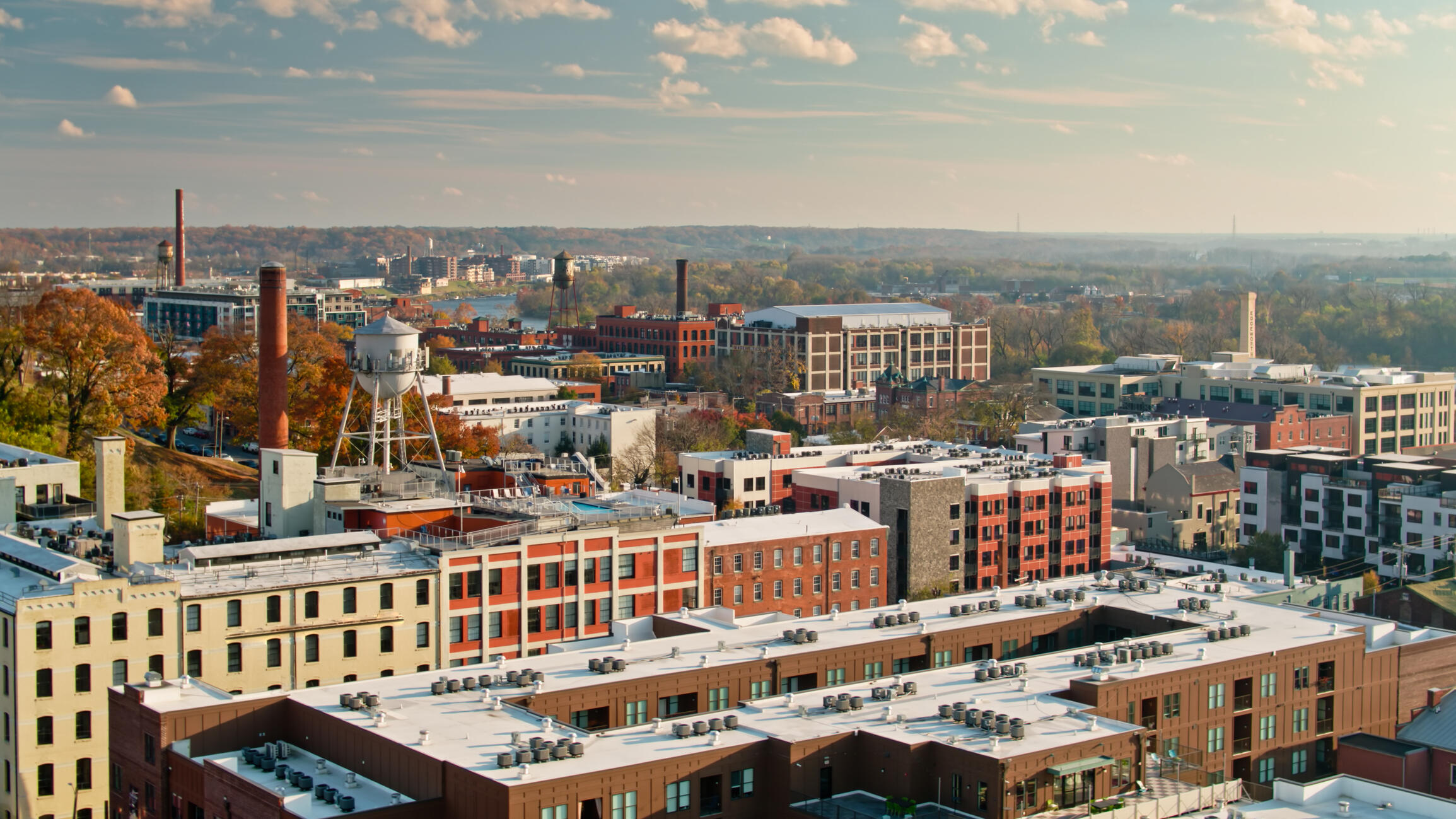 An aerial view of Richmond, Virginia.