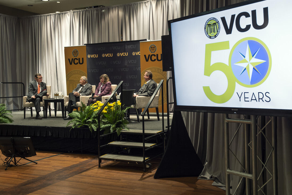 Panelists gather at a symposium marking the 50th anniversary of VCU.