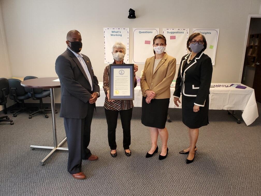 From left: Andrew Daire, Ph.D., Therese A. Dozier, Ed.D., Kathy Burcher; and Raynell Reid.