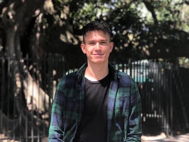 Elias Frantz in a park in Buenos Aires