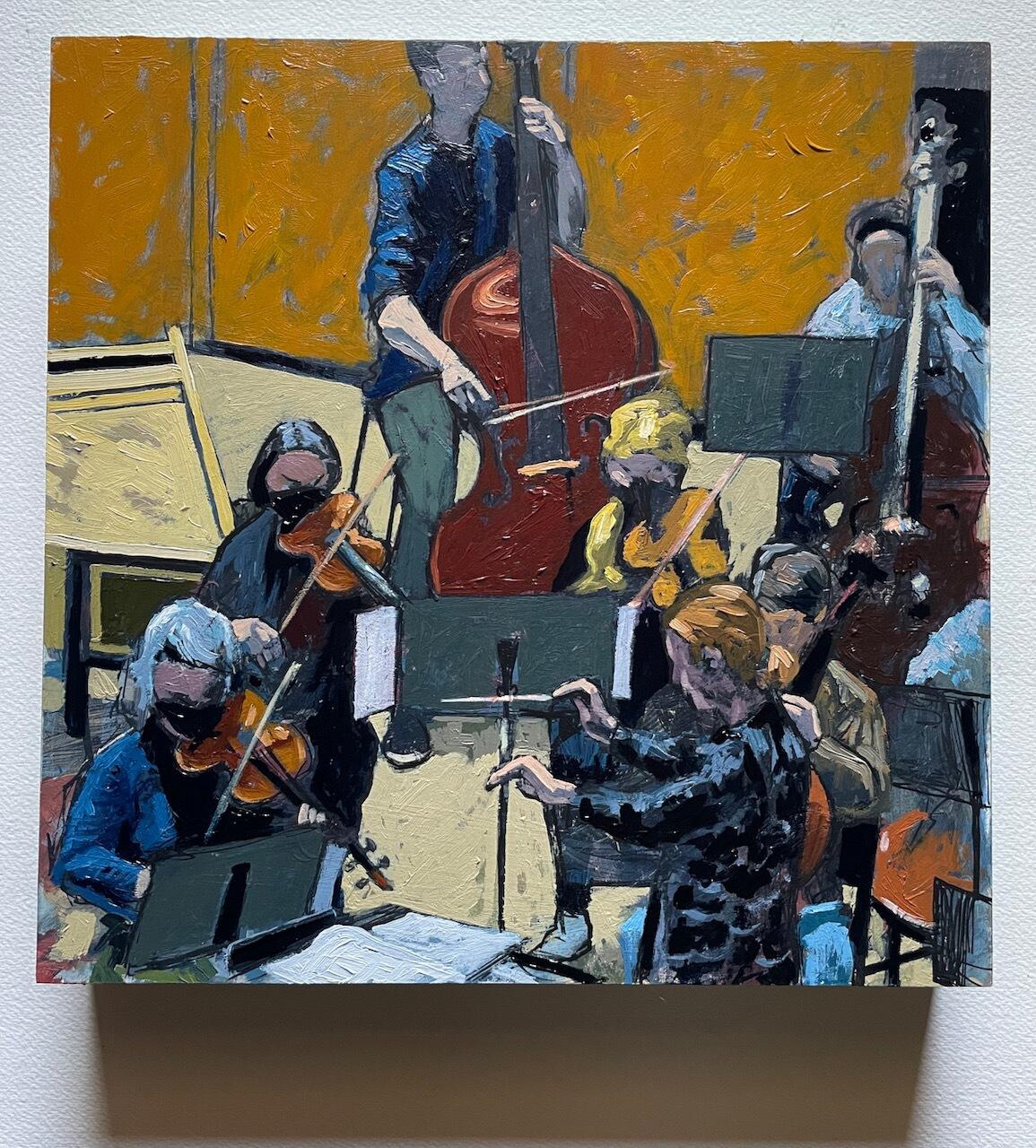 A painting by Matt Lively of a Richmond Symphony rehearsal. (Courtesy of Matt Lively)