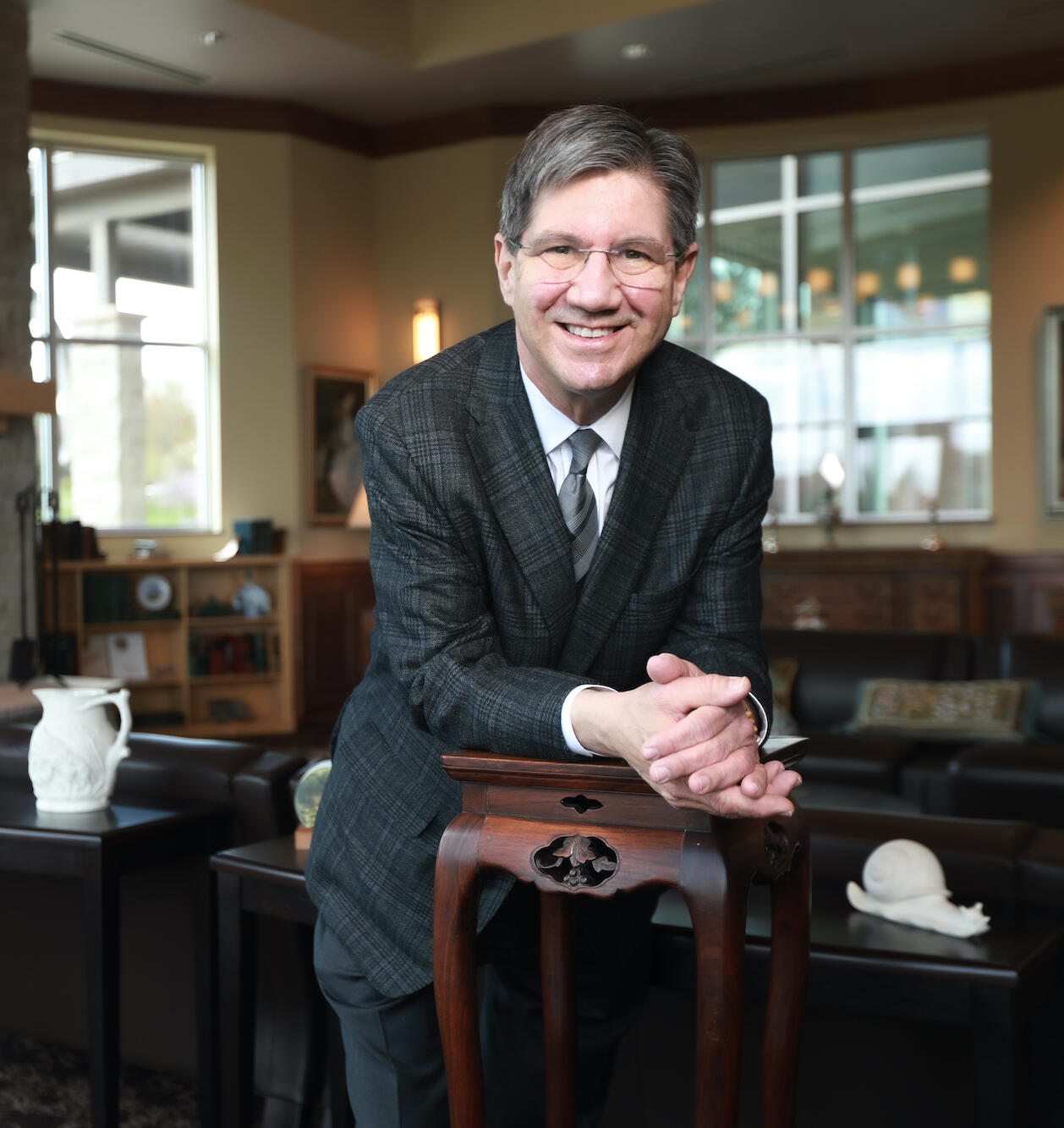 James Nemitz in his office at the West Virginia School of Osteopathic Medicine.