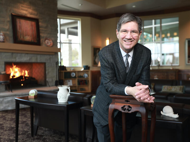 James Nemitz in his office at the West Virginia School of Osteopathic Medicine.