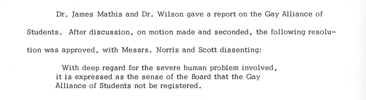 From the minutes of a the VCU Board of Visitors meeting on Oct. 17, 1974.