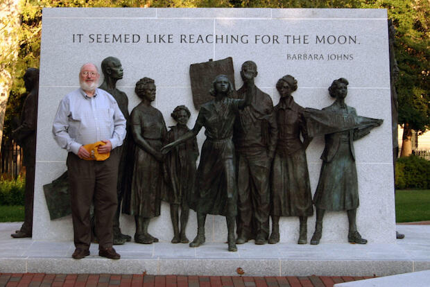 Ed Peeples at the Civil Rights Memorial in Richmond.