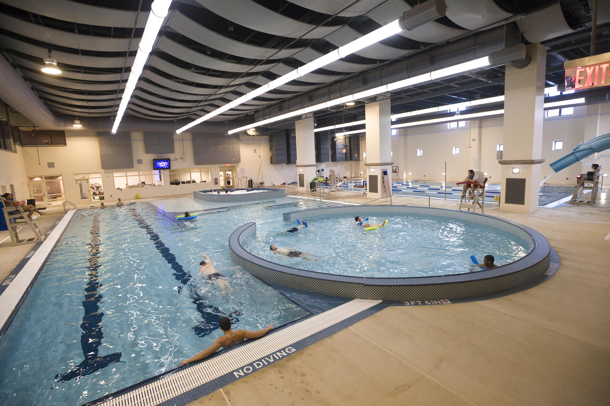 A photo of an indoor pool. 