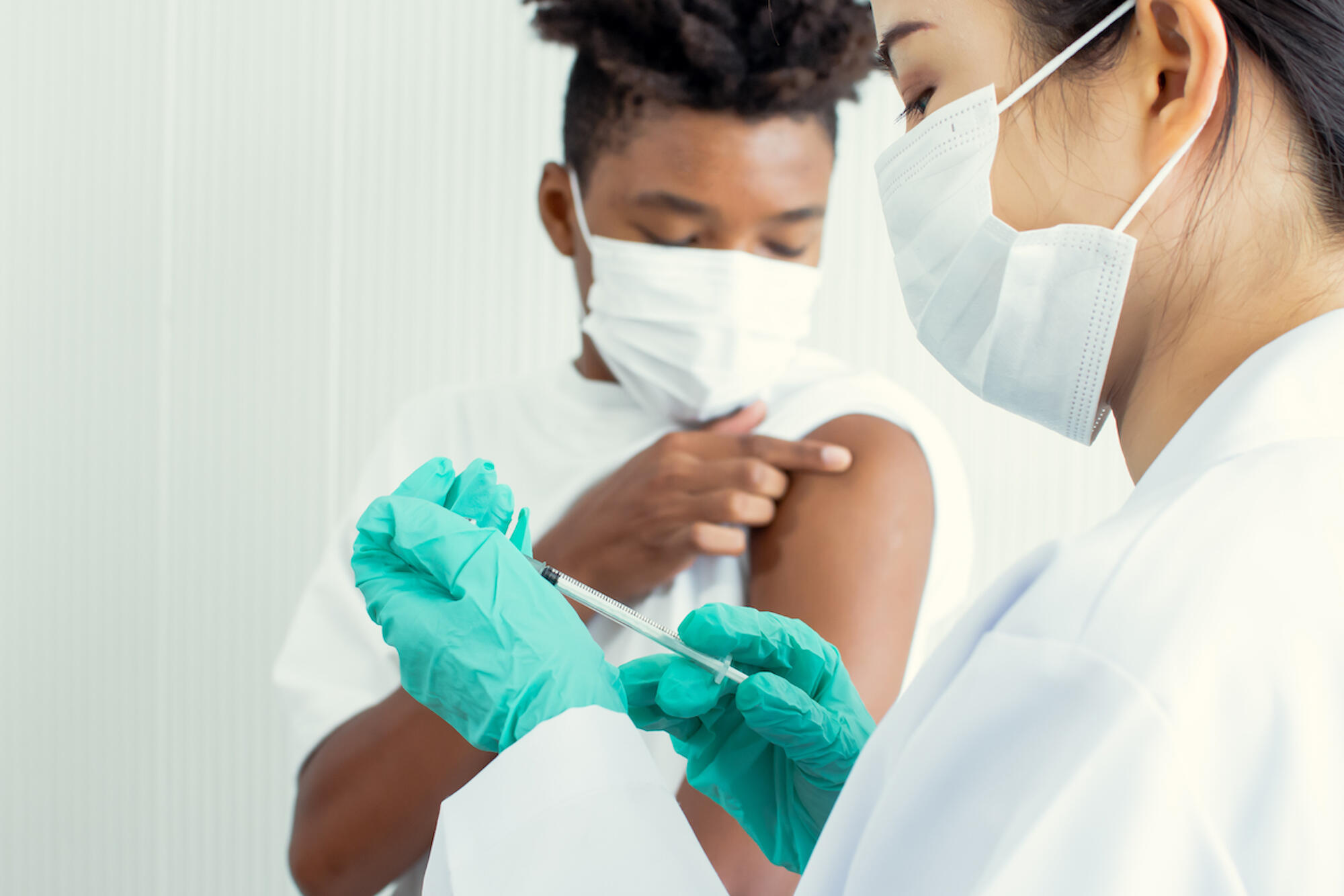 Teenager about to be vaccinated