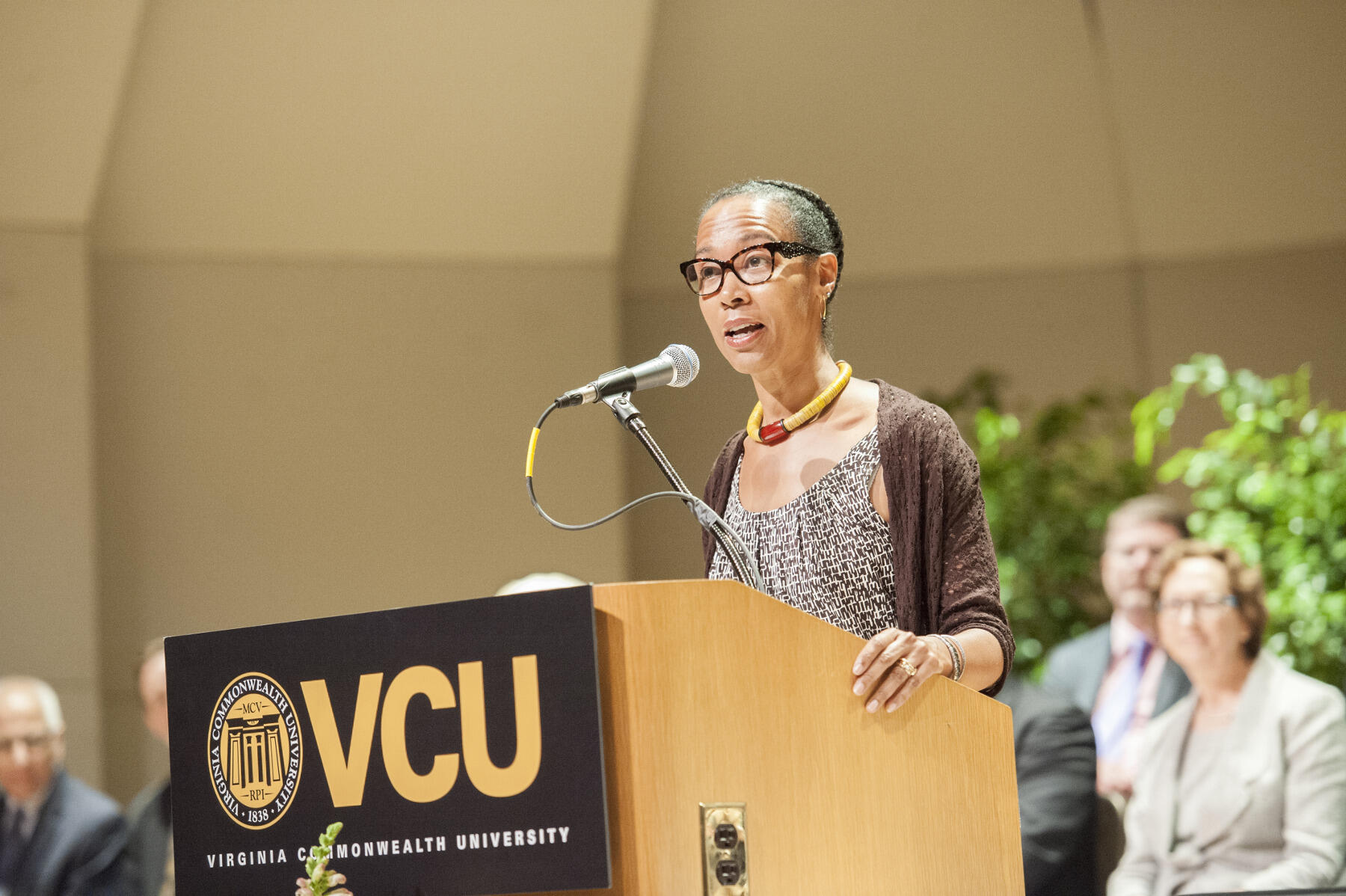 Sonya Clark received the Distinguished Scholarship Award, presented to an outstanding scholar who has demonstrated a pattern of productive scholarly activity, which has been recognized nationally or internationally. (Thomas Kojcsich, University Marketing)