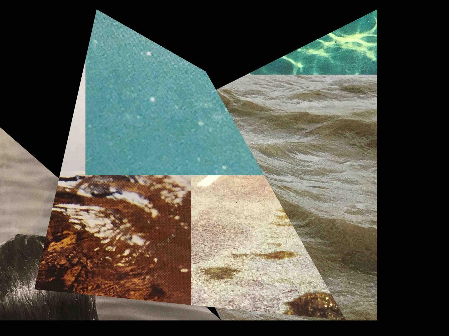 An image of shapes made out of different textue photos. 