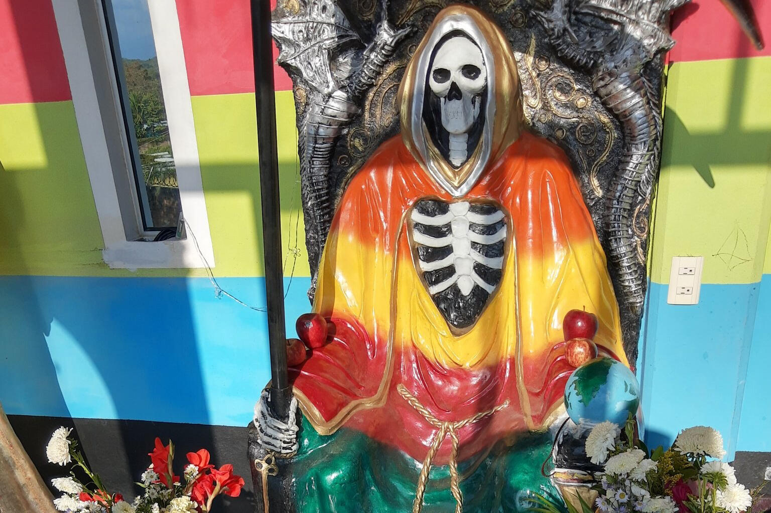 A Santa Muerte altar in Oaxaca, Mexico.