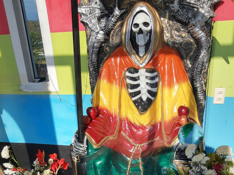 A Santa Muerte altar in Oaxaca, Mexico.