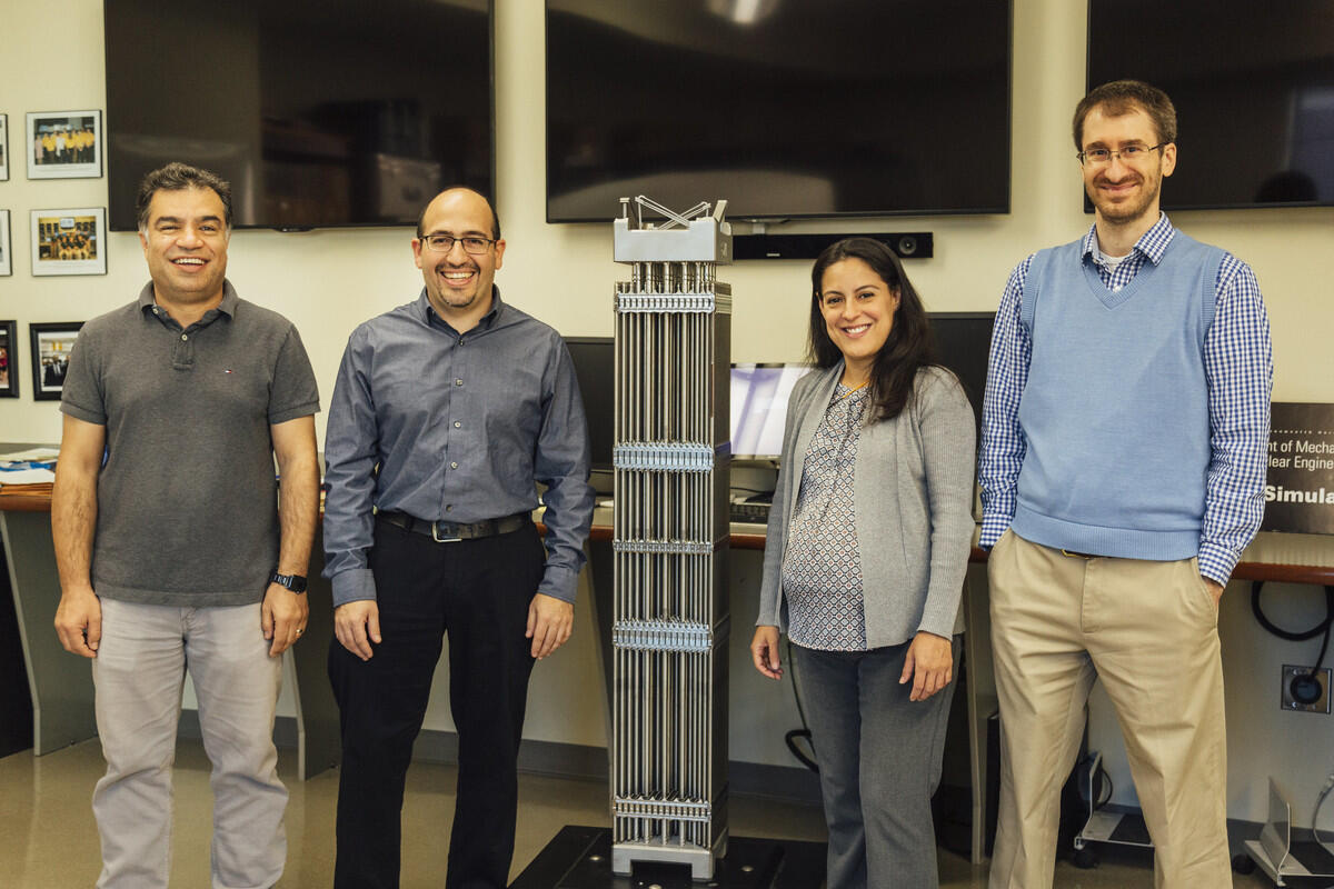 (From left) Reza Mohammadi, Ph.D., Carlos Castano, Ph.D., Jessika Rojas, Ph.D., and Braden Goddard, Ph.D. Photo courtesy VCU Engineering.