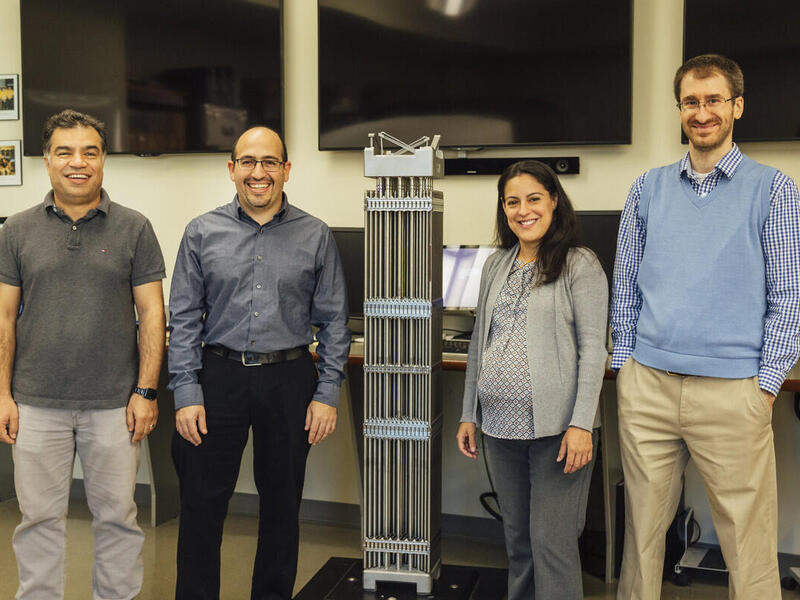 (From left) Reza Mohammadi, Ph.D., Carlos Castano, Ph.D., Jessika Rojas, Ph.D., and Braden Goddard, Ph.D. Photo courtesy VCU Engineering.