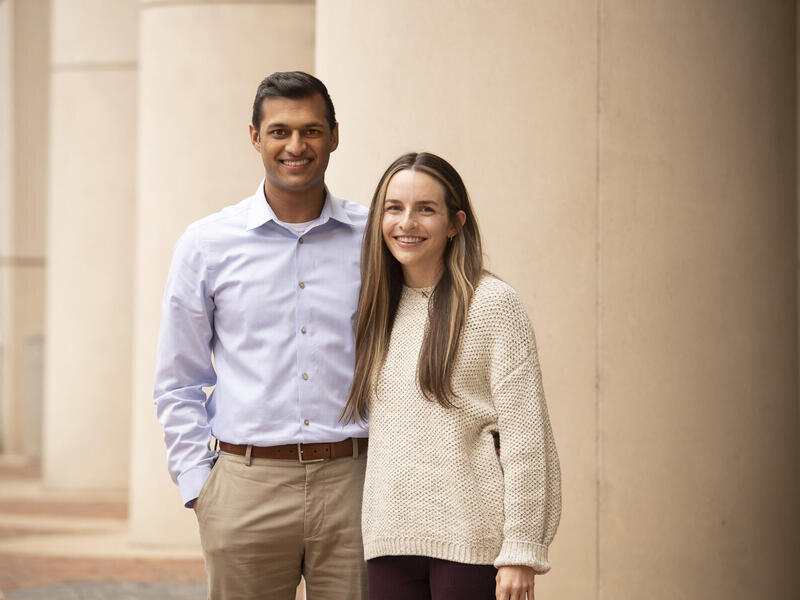 Om Evani on the left and Emily Harris on the right