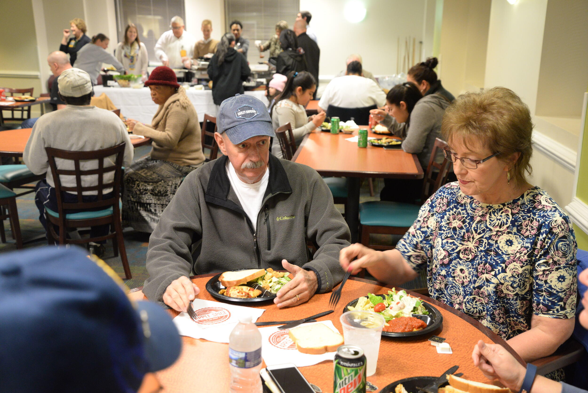 Roy and Linda Crostic eat dinner at The Doorways.