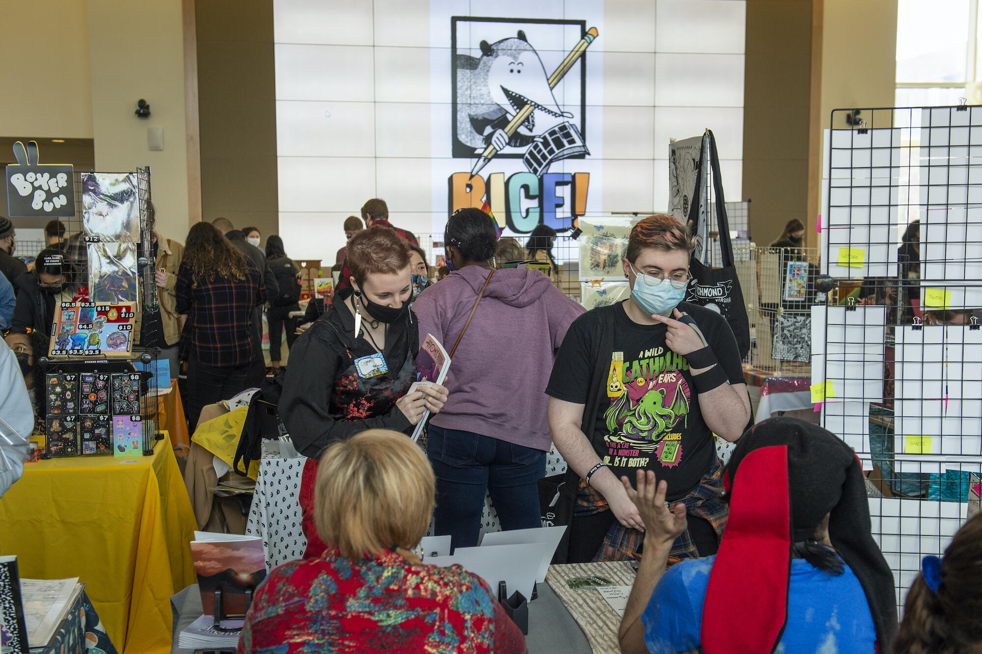 Crowd of people at the Richmond Indie Comic Expo. 