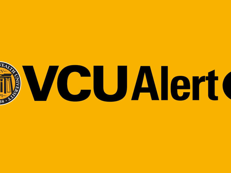 Words VCU Alert against a yellow background.