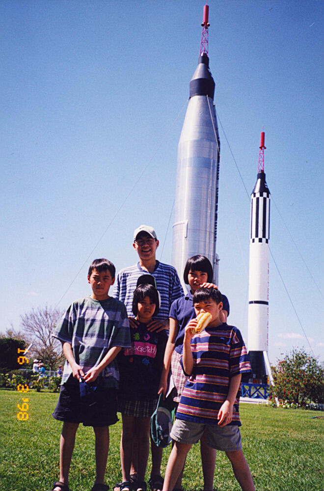 The Le siblings at NASA Kennedy Space Center in Florida.
