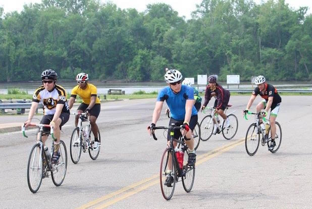 Cyclists during the 2017 VCU Alumni and Community Bike Ride.