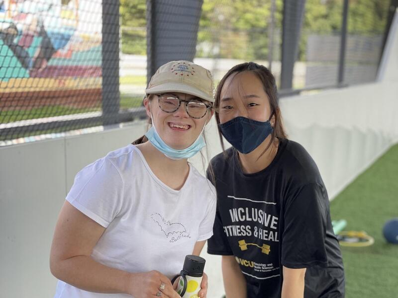 VCU student volunteers and interns work with workout buddies through the nonprofit Jacob's Chance, an organization that aims to enrich the lives of children and young adults with disabilities.