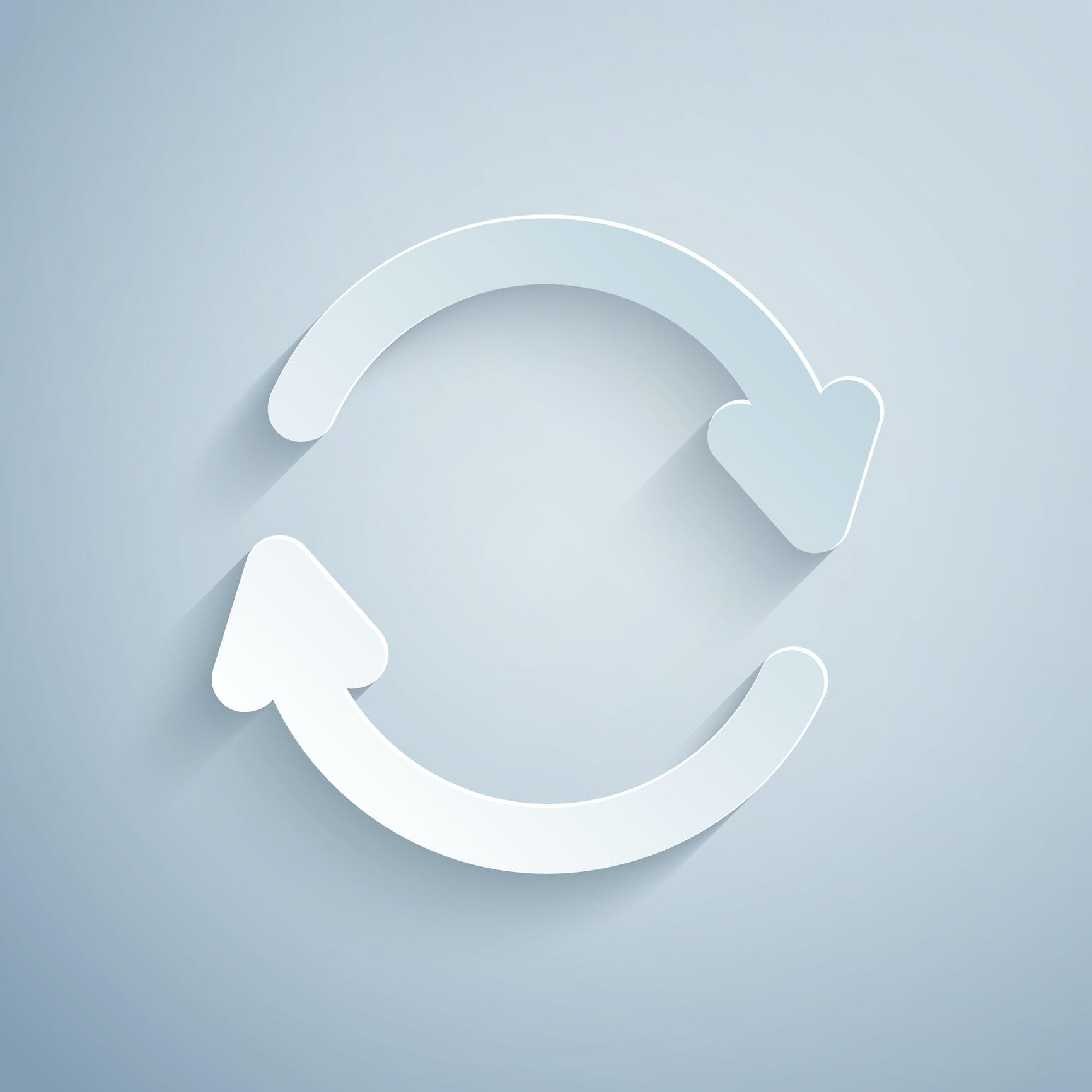 two lines forming a circle and pointing at each other