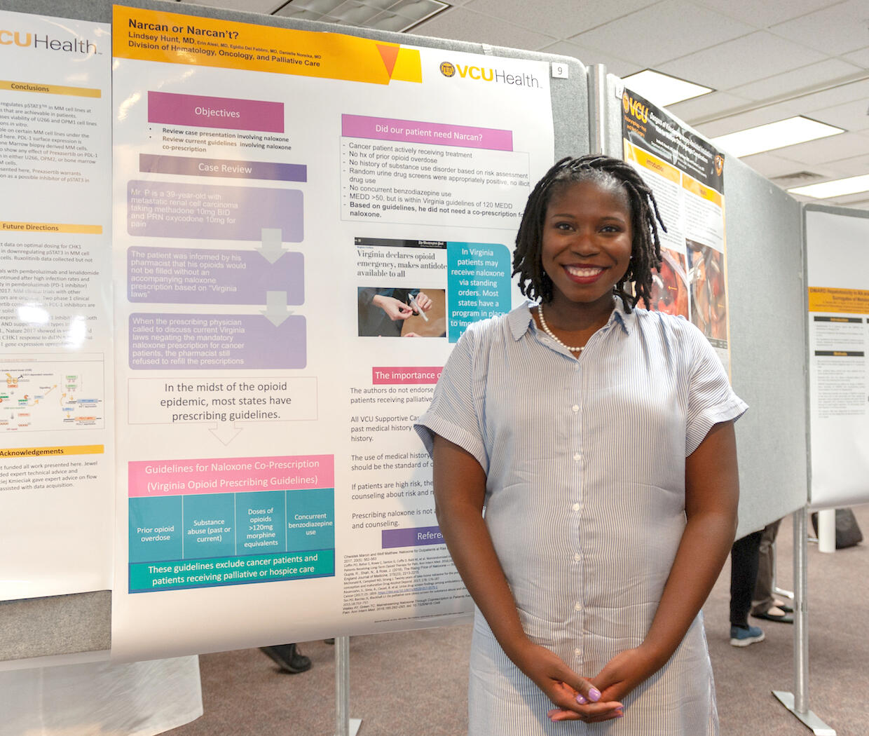 Lindsey Hunt's case study on a cancer patient who was denied opioids without a Narcan prescription called opioid prescribing guidelines into question. "There is no data that shows giving Narcan to patients with cancer who are taking opioids increases safety," said Hunt, M.D. "We are doing an intervention without the evidence base.” (Photo by John Dijulio)