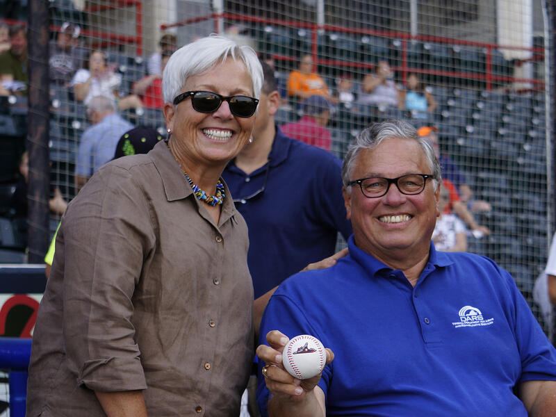 James Rothrock with his wife Jane at a Richmond Squirrels baseball games.
