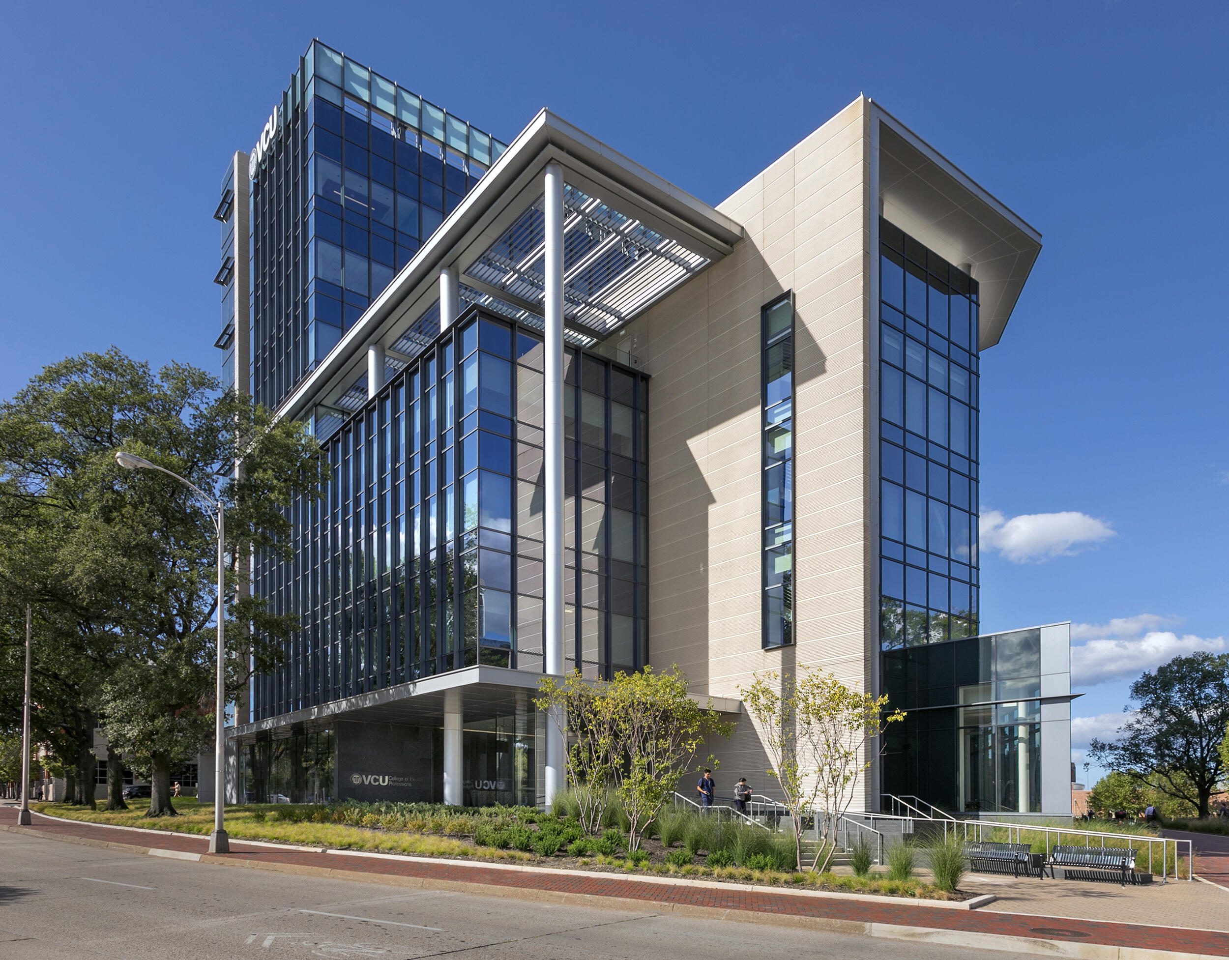 A photo of the outside of a building. 