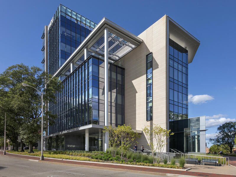 A photo of the outside of a building. 