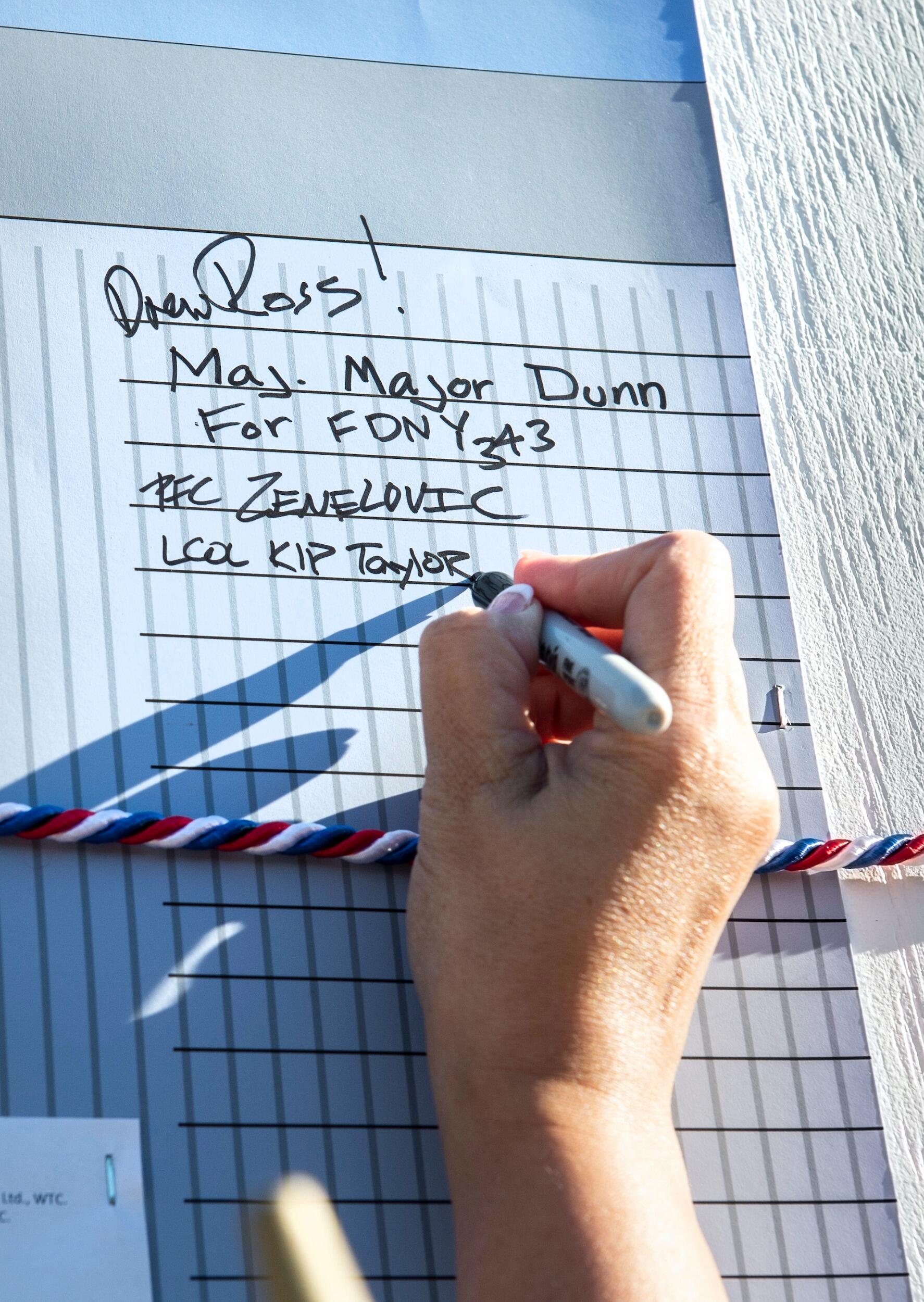 a list of names on a piece of paper