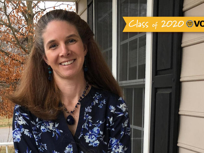 Portrait of Dena Kota. Banner says \"Class of 2020\" with V C U logo.