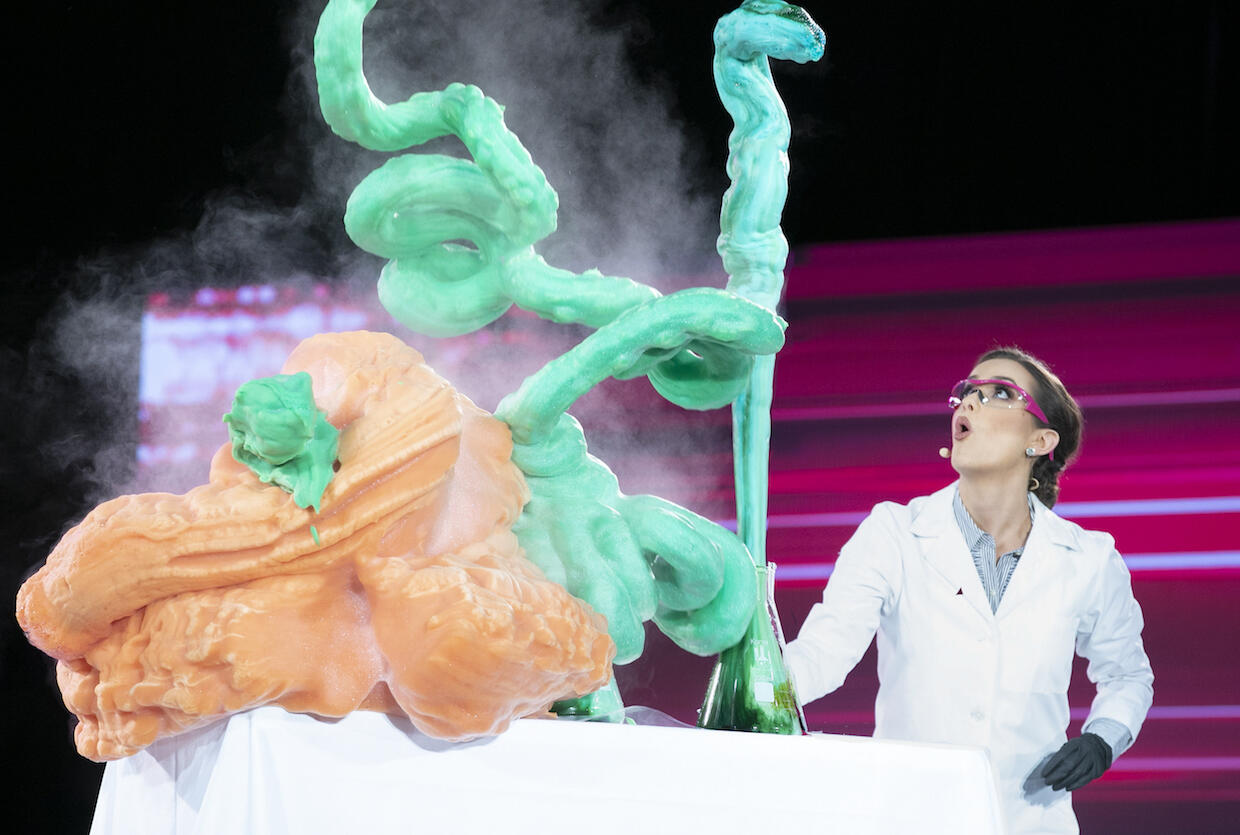 Camille Schrier, competing in the preliminary talent competition at Miss America 2020.