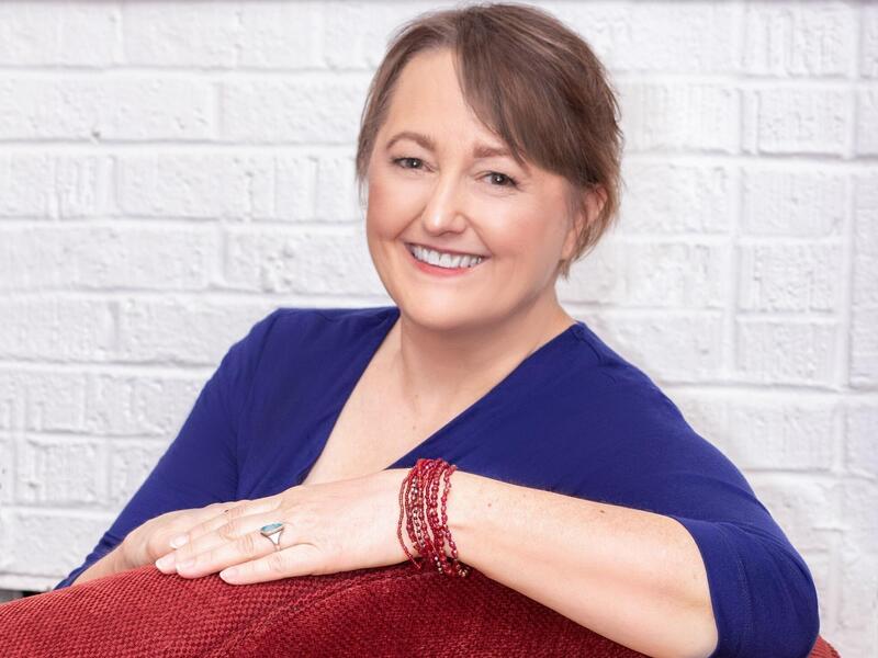 A woman sitting in a chair 