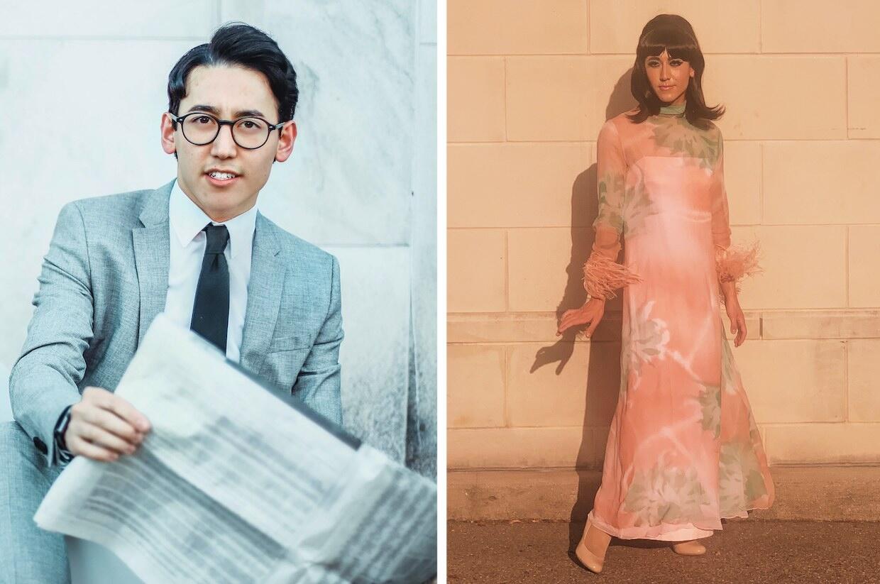 John Carmel, left, and Carmel's drag character, Jessica Peru