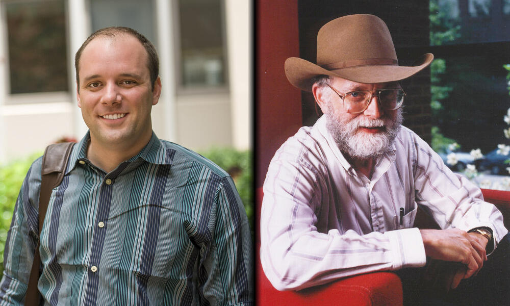 Brian Holmes, at left<br>
Robert Gowdy, Ph.D., at right