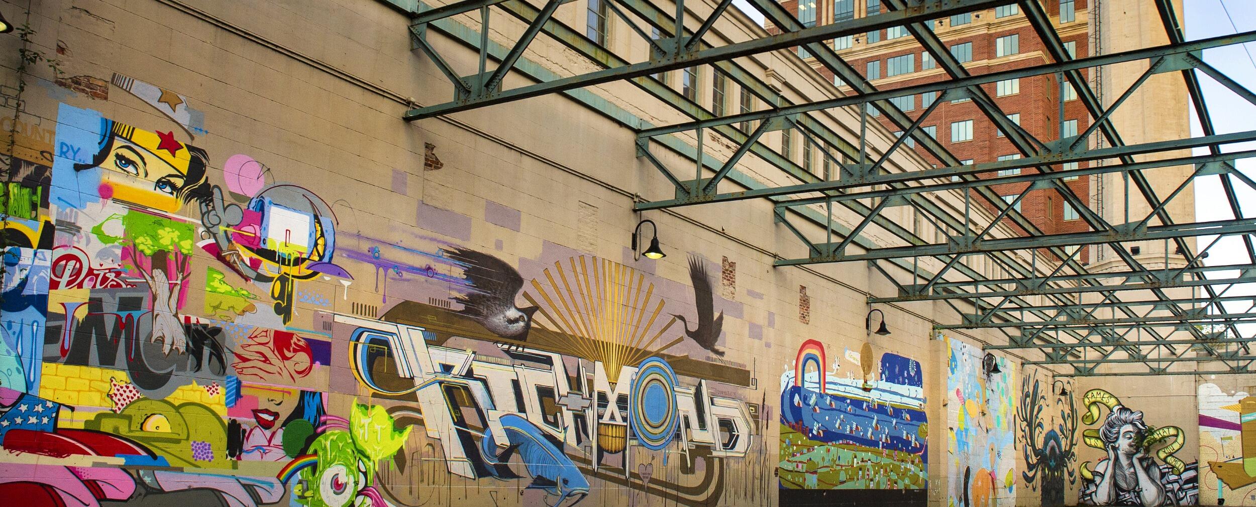 Colorful graffiti art on a wall.