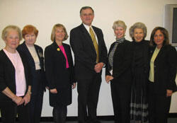  The MCVH Auxiliary of the VCU Health System used money from various fundraisers all year to provide more than $95,000 in grants to various hospital programs including pediatrics, women's health and the Massey Cancer Center. Pictured from left are, Charlotte Roberts, Auxiliary vice president, Pat Peltier, director of Volunteer Services, Karen Shudtz, Auxiliary president-elect, John Duval, CEO of MCV Hospitals, Jo Ann Burton, Auxiliary president, Judy Jones, Auxiliary past president, Mary Jane Hogue, Auxiliary assistant treasurer.

Photos by Michael Ford, University News Services