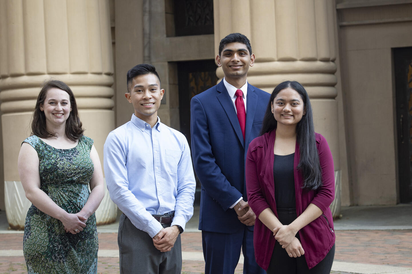 (Left to right) Josephine Gresko, Lance Mendoza, Gruhi Patel, and Kush Savsani 