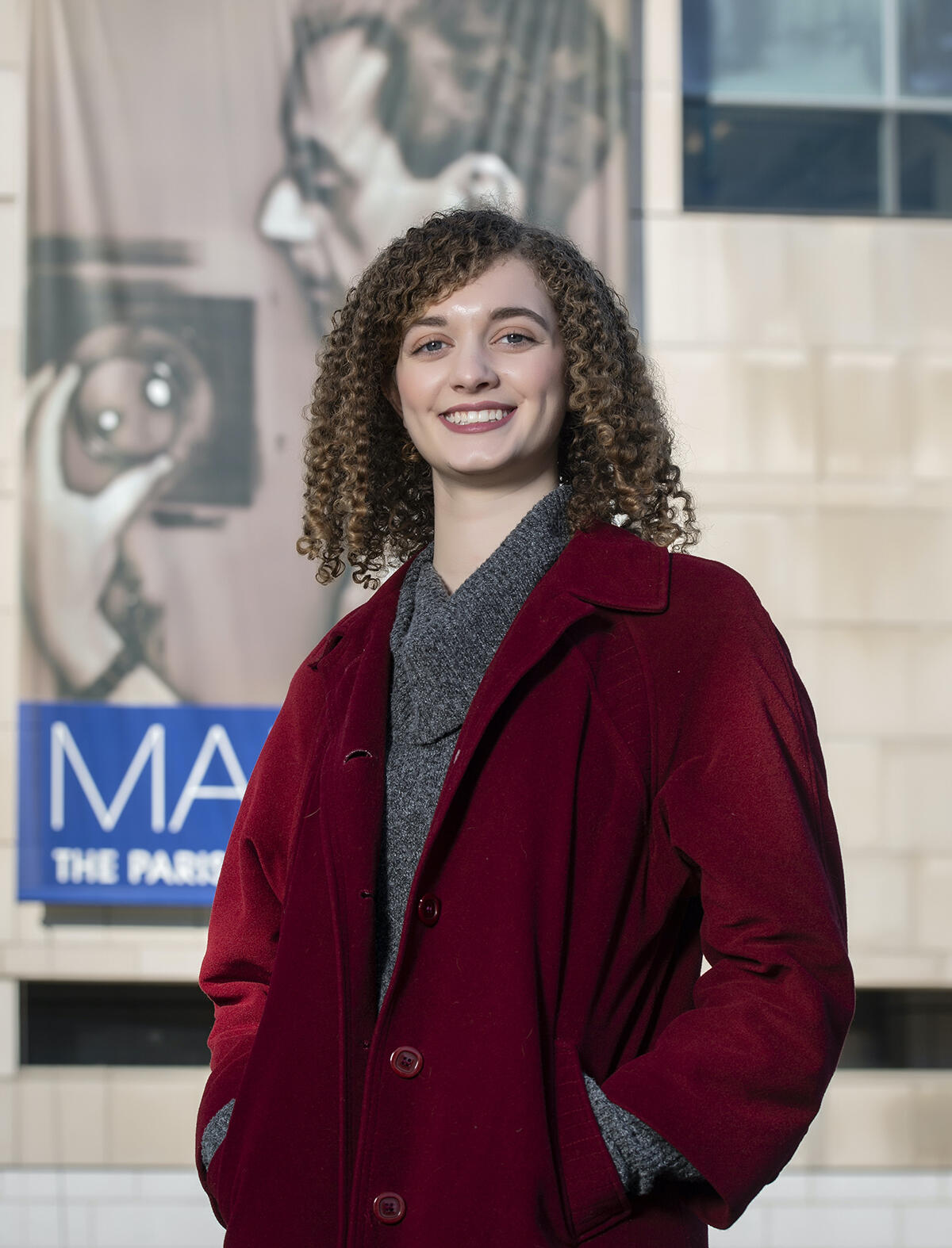 Madeleine Dugan outside the Virginia Museum of Fine Arts.