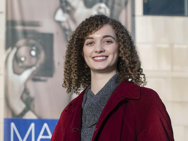Madeleine Dugan outside the Virginia Museum of Fine Arts.
