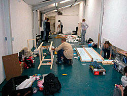 Students from VCU's Sculpture graduate program recently traveled to London to install VCU's first ever international exhibit at a commercial art gallery. During the week before the exhibit's opening, the students worked all day and sometimes all night to prepare for the opening of Madison's Cave at the Keith Talent Gallery in London.