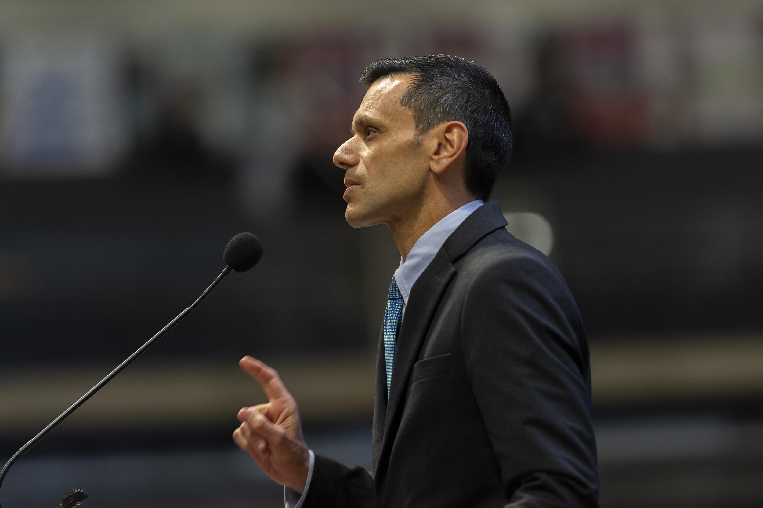 VCU President Michael Rao delivers a speech.