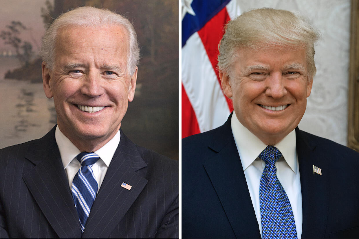 Former Vice President Joe Biden, left, and President Donald Trump, right.