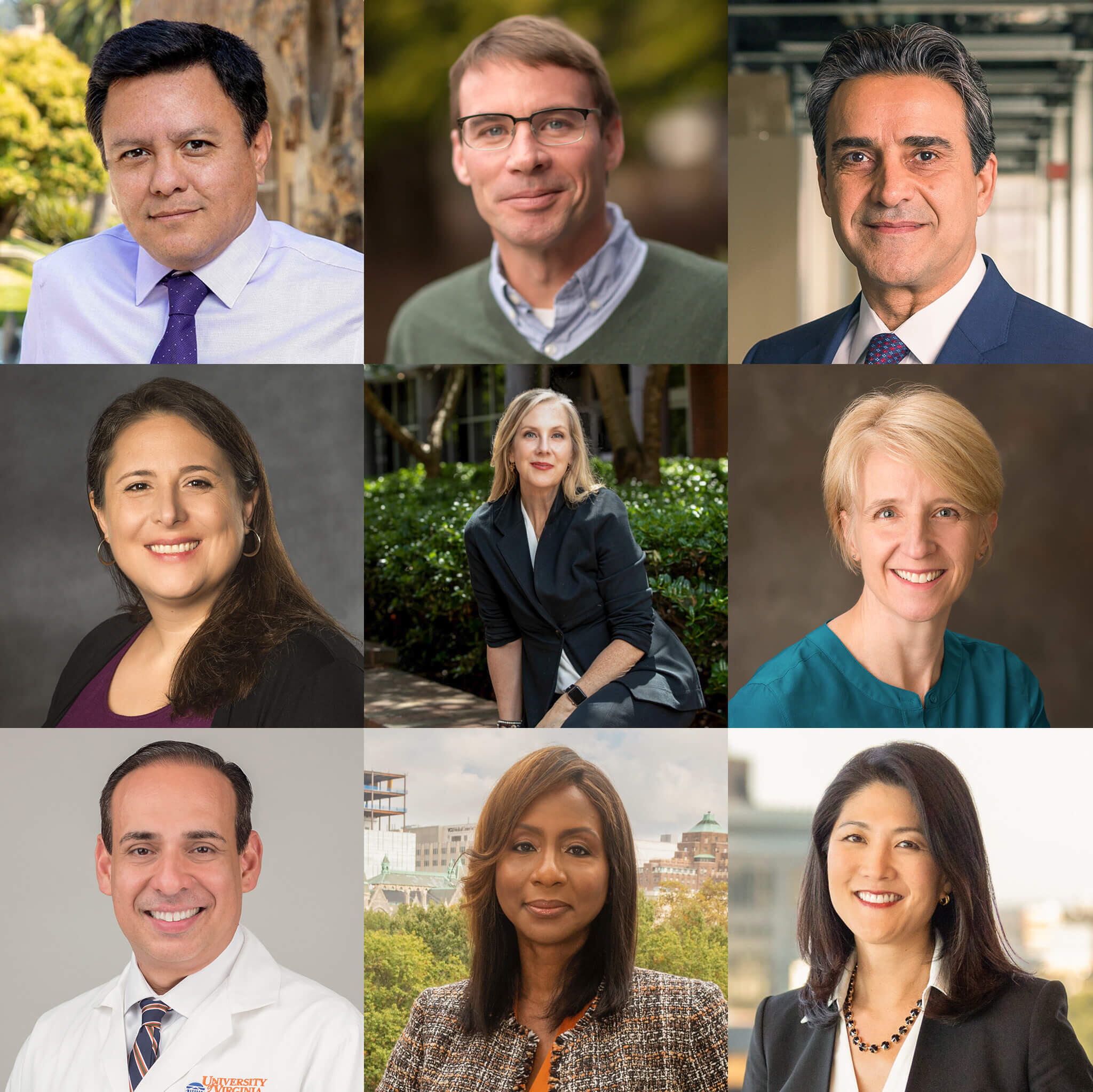 A collage of nine photo portaits 