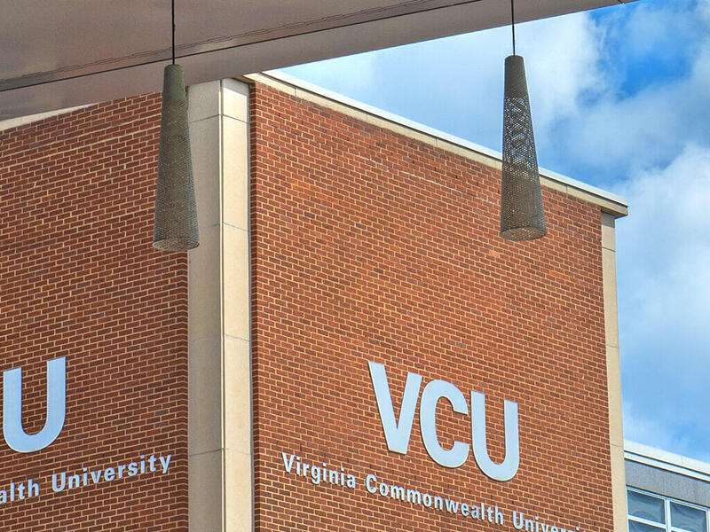 Hibbs Hall as seen from James Branch Cabell Library.