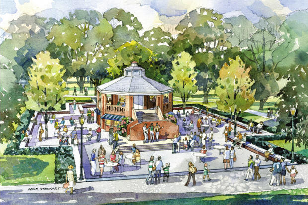 A rendering of the renovated Monroe Park.